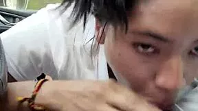 A stranger gives me a ride and I repay with sloppy deepthroat blowjob in his car outdoors