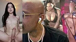 the seductive muse trans teen 18+ with tight body sucks hard trans cock till ebony babe cums white all over her petite frame