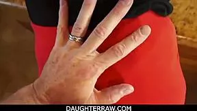 blonde teen 18+ stepdaughter tricks stepdad into kitchen counter fuck and squirting pov fun 😏🍆💦.