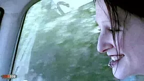 Gothic brunette hitchhiker Lou-Ann trades hardcore anal for her ride home