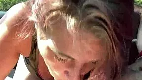 streetwalker loves sucking dick then takes bbbj cum in mouth!