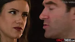 Why spank big ass teen student Holly Day when Penny Barber's milf tits and husband can bang her harder?