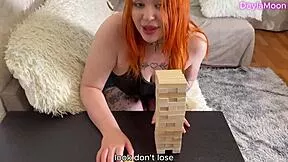 omg stepmom deylamoon's perverted jenga game ends with stepson destroying her with huge cock