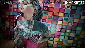 goth teen in pink corset anal dildo fucks deep squirts with wand 💦🔥