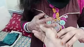 Bhabhi bends over for secret anal pounding from step-brother-in-law's big cock close up.