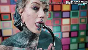 goth teen in pink corset anal dildo fucks deep squirts with wand 💦🔥