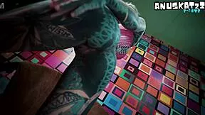 goth teen in pink corset anal dildo fucks deep squirts with wand 💦🔥