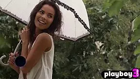i strip in the rain showing off my perfect big tits and huge ass natalie costello