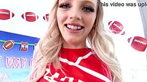 ever seen a sexy 19yo skinny cheerleader like kate bloom deepthroat coach's cock and swallow cum?