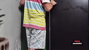 damn, this wild bathroom orgy with chubby brazilian wife, interracial double cock pounding and cum everywhere