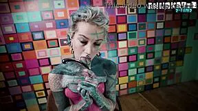 goth teen in pink corset anal dildo fucks deep squirts with wand 💦🔥