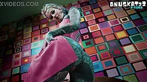 goth teen in pink corset anal dildo fucks deep squirts with wand 💦🔥