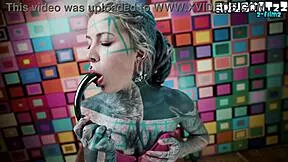 goth teen in pink corset anal dildo fucks deep squirts with wand 💦🔥