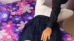 Alumna Tania begs y si cogemos? then rides cock with her innocent emo face outdoors