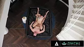 nuru masseuse xxlayna marie oils up for deep cock sucking and riding