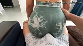 man, feeling my stepsister's big ass grinding my cock through those tight leggings is unreal