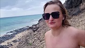 wet blonde teen bent over fucked doggystyle by stranger at fkk beach pov 😈🏖️🍆