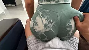 man, feeling my stepsister's big ass grinding my cock through those tight leggings is unreal