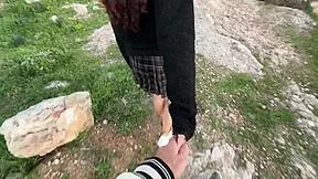 wanna sunset walk with me to old ruins? petite skirt ass sways perfect pov