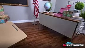 Stepsister Roxie Sinner Fingers Pussy on Stepbro Cock in Class?