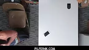 avi love's tiny tits bounce as security guard assfucks caught teen latina thief