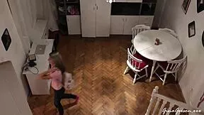 Skinny blonde teens homemade Halloween night