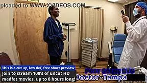 dr tampa spreads daisy mynx's shaved pussy wide for her first humiliating gyno exam closeup