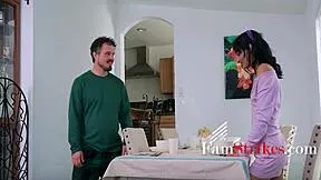 horny stepdaughter trades pussy for gifts starts wild threesome