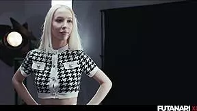 Sexy transgender freezes time then facefucks moaning blonde teen deeply