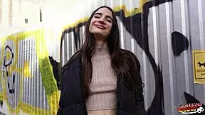 Hey Candie Luciani, your slim French body rolls eyes in monster cock orgasm at German casting fuck?