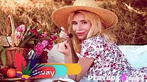 Petite Blonde Babe Rips Clothes for Outdoor Pussy Tease Posing