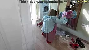 Step Daddy Watches Slutty Teen Try Stepmom's Lingerie Then Rubs Pussy Deepthroats And Fucks Mouth Hard