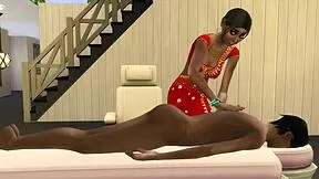 Indian stepmom givin virgin steoson massage after hard day feels amazin