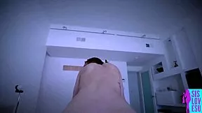 April Reid, feel your stepbro's scary cumshot!