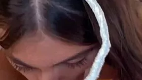 18YO BRUNETTE TEEN PRACTICES SLOPPY DEEPTHROAT ON MONSTER COCK