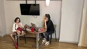 Slutty Secretary Squirts Office Floor Boss Cum Glasses