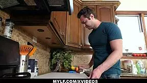 my sexy colombian mother-in-law in bikini rewards my hard work with kitchen pussy pounding