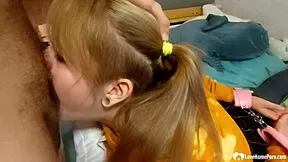 friends sister slurps my throbbing cock deep like total pornstar