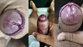 damn my tiny foreskin dick jerks off while ex teen cums hard on her juicy tits and pussy 😩💦