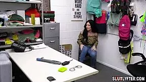 busty shoplifter megan maiden caught by officer tommy gunn strikes pussy deal for freedom