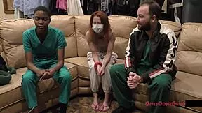 doctor tampa's nurse jewel performs gloved pussy exam on ebony patient at girlsgonegyno