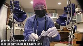 doctor tampa's nurse jewel performs gloved pussy exam on ebony patient at girlsgonegyno