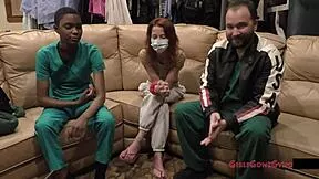 doctor tampa's nurse jewel performs gloved pussy exam on ebony patient at girlsgonegyno