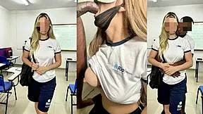 brazilian schoolgirl blows bbc anal fucked outdoor classroom scandal leaked