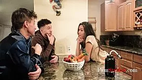 our latina step sis shows us family sharing with father-in-law and uncle manning scarlet alexis