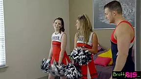 two spanish teens in uniforms fuck passionately in taboo family creampie scene