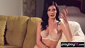 smoking hot teen morgan strips naked teases pussy in playboy debut