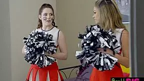 two spanish teens in uniforms fuck passionately in taboo family creampie scene