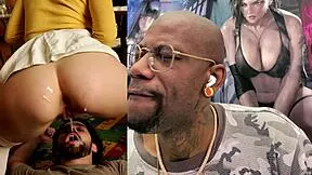 tight ebony teen bathes licks shaved pussy oozes creampie into gooner mouth