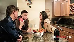 our latina step sis shows us family sharing with father-in-law and uncle manning scarlet alexis